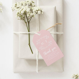 モノグラムエレガント書道ピンク結婚ズ ギフトタグ