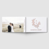 モノグラムエレガント植物冠フォトズ結婚ーズ ゲストブック (全面)