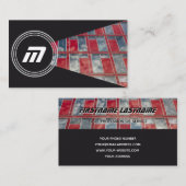 モノグラムエレガント構造オーガニックガラスファサード 名刺 (正面/裏面)