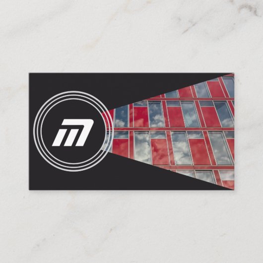 モノグラムエレガント構造オーガニックガラスファサード 名刺 (正面)