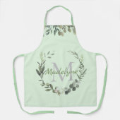 モノグラムエレガント水彩植物学 エプロン (正面)