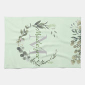 モノグラムエレガント水彩植物学 キッチンタオル (横)