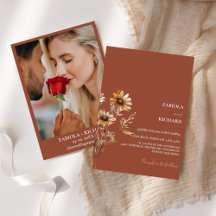 モノグラムエレガント焼けオレンジの野結婚花