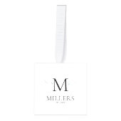 モノグラムエレガント白新着写真3枚 キューブオーナメント (正面)