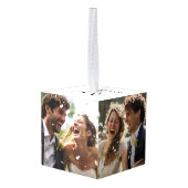 モノグラムエレガント白新着写真3枚 キューブオーナメント (裏面アングル)