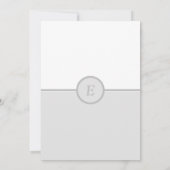 モノグラムエレガント白黒グレー赤ちゃんシャワー 招待状 (裏面)