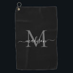 モノグラムエレガント白黒スガーリークリプト名 ゴルフタオル<br><div class="desc">白黒モノグラムエレガントスガーリークリプト名ゴルフタオル</div>