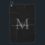 モノグラムエレガント白黒スガーリークリプト名 ゴルフタオル<br><div class="desc">白黒モノグラムエレガントスガーリークリプト名ゴルフタオル</div>