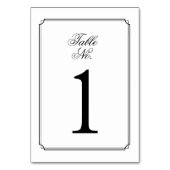 モノグラムエレガント白黒スクリプト テーブルナンバー (裏面)