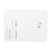 モノグラムエレガント白黒結婚式の日付を保存 マグネット (横)