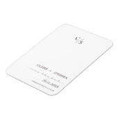 モノグラムエレガント白黒結婚式の日付を保存 マグネット (左側)