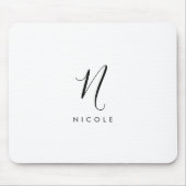 モノグラムエレガント白黒 マウスパッド (正面)