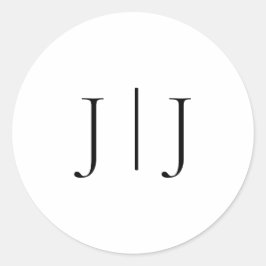 モノグラムエレガント白黒 ラウンドシール