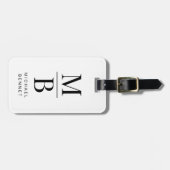 モノグラムエレガント白黒 ラゲッジタグ (正面横)