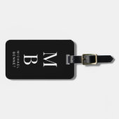 モノグラムエレガント白黒 ラゲッジタグ (正面横)