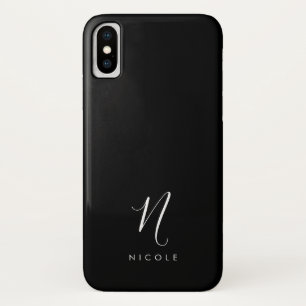 モノグラムエレガント白黒 iPhone X ケース