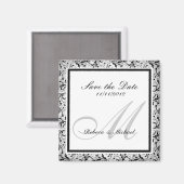 モノグラムエレガント磁石の日付を保存 マグネット (正面/裏面)