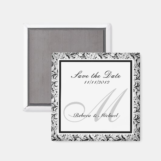 モノグラムエレガント磁石の日付を保存 マグネット (正面/裏面)