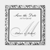 モノグラムエレガント磁石の日付を保存 マグネット (正面)