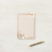 モノグラムエレガント素朴ヴィンテージスクラップブック紙 ポストイット (デスク上)