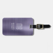 モノグラムエレガント紫ブラシ仕上げ金属 ラゲッジタグ (正面横)
