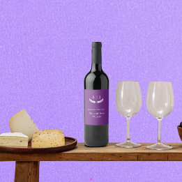 モノグラムエレガント紫色の宝石トーン ワインラベル