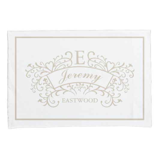 モノグラムエレガント結婚のピロロケース対 枕カバー (正面右)