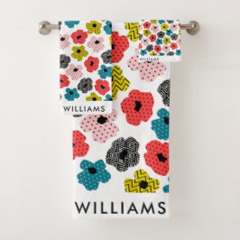 モノグラムエレガント花スタイリッシュ浴用タオルセット バスタオルセット