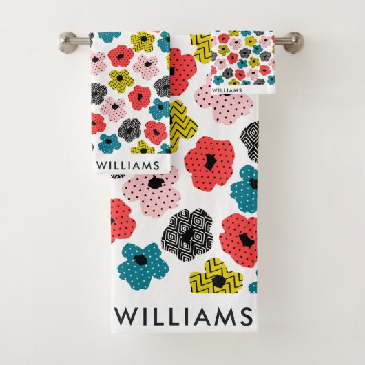 モノグラムエレガント花スタイリッシュ浴用タオルセット バスタオルセット (インサイチュ)