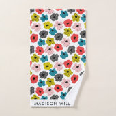 モノグラムエレガント花スタイリッシュ浴用タオルセット バスタオルセット (ハンドタオル)