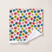 モノグラムエレガント花スタイリッシュ浴用タオルセット バスタオルセット (ウォッシュタオル)