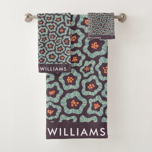 モノグラムエレガント花スタイリッシュ浴用タオルセット バスタオルセット (インサイチュ)