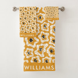 モノグラムエレガント花スタイリッシュ浴用タオルセット バスタオルセット