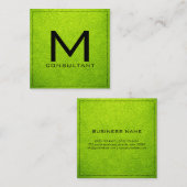 モノグラムエレガント苦モダンライムレザー スクエア名刺 (正面/裏面)