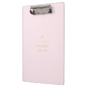 モノグラムエレガント赤面ピンク金ゴールドミニマリストクラス クリップボード (左)