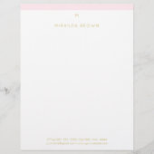 モノグラムエレガント赤面ピンク金ゴールドミニマリストクラス レターヘッド (正面)