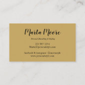 モノグラムエレガント金ゴールドとブラックビジネスカード 名刺 (裏面)