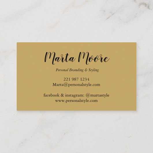 モノグラムエレガント金ゴールドとブラックビジネスカード 名刺 (裏面)