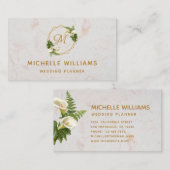 モノグラムエレガント金ゴールドカラライズホワイトマーブル 名刺 (正面/裏面)