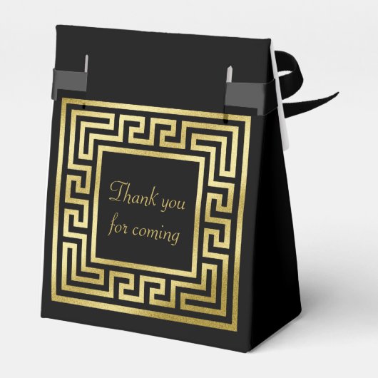 モノグラムエレガント金ゴールドグリッターギリシャ鍵ブラック フェイバーボックス (裏面サイド)