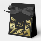 モノグラムエレガント金ゴールドグリッターギリシャ鍵ブラック フェイバーボックス (正面サイド)