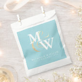 モノグラムエレガント金ゴールドシーガラスティール(緑がかった色)ホワイト結婚ズ フェイバーバッグ (クリップ留めされた状態)