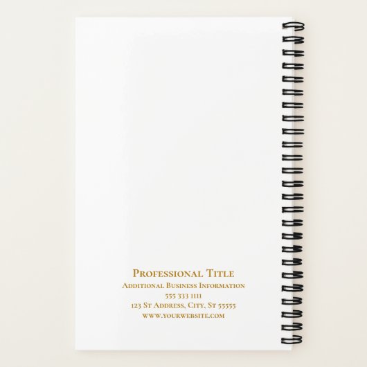 モノグラムエレガント金ゴールドスクエアフレームチェックリスト ノートブック (裏面)