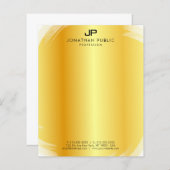 モノグラムエレガント金ゴールドテンプレートモダンプロフェッショナル (正面/裏面)