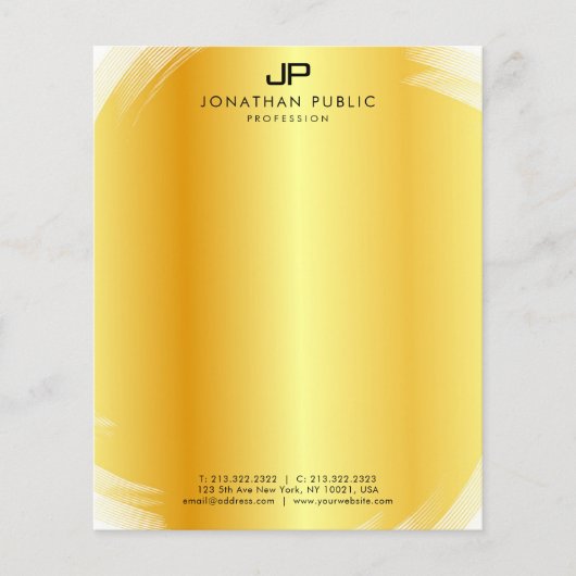 モノグラムエレガント金ゴールドテンプレートモダンプロフェッショナル (正面)