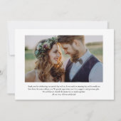 モノグラムエレガント金ゴールドフォト結婚ズ サンキューカード (裏面)