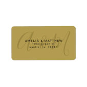 モノグラムエレガント金ゴールドブラック差出人住所 ラベル (正面)