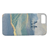 モノグラムエレガント金ゴールドブルーランドスケープアート Case-Mate iPhoneケース (裏面(横))