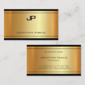 モノグラムエレガント金ゴールドルック洗練さモダンれた 名刺 (正面/裏面)