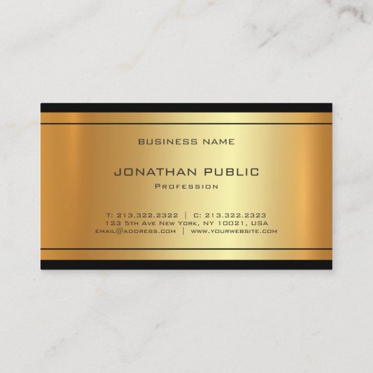 モノグラムエレガント金ゴールドルック洗練さモダンれた 名刺 (裏面)